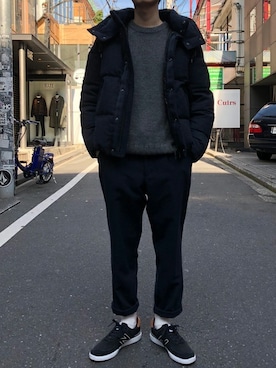 「アイテム（ダウンジャケット/コート、ブルー系）」を使った、nano・universe men's staffさん（メンズ・173cm）の秋コーディネート