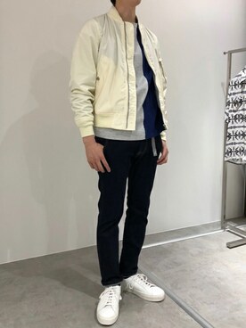 「Alpha Industries（アルファインダストリーズ）のアイテム」を使った、nano・universe men's staffさん（メンズ・173cm）の春コーディネート