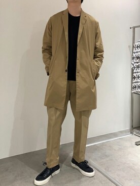 「NANO universe（ナノユニバース）のアイテム（チェスターコート）」を使った、nano・universe men's staffさん（メンズ・173cm）の春コーディネート