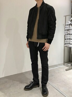「Alpha Industries（アルファインダストリーズ）のアイテム」を使った、nano・universe men's staffさん（メンズ・173cm）の春コーディネート