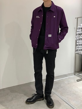 「Champion（チャンピオン）のアイテム（ブルゾン）」を使った、nano・universe men's staffさん（メンズ・173cm）の春コーディネート
