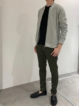 「Champion（チャンピオン）のアイテム（ブルゾン）」を使った、nano・universe men's staffさん（メンズ・173cm）の春コーディネート