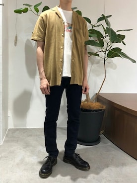 「NANO universe（ナノユニバース）のアイテム（ブーツ）」を使った、nano・universe men's staffさん（メンズ・173cm）の春コーディネート