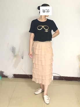 「KARL LAGERFELD（カールラガーフェルド）のアイテム（Tシャツ/カットソー）」を使った、Zzgeiさん（レディース・170cm）の夏コーディネート