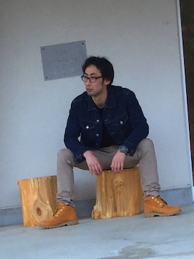 「G-SHOCK」｜「アイテム（デニムジャケット）」を使った、Yuta Yasuiさん（メンズ・180cm）の春コーディネート