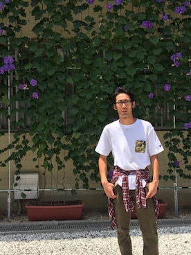 「しまむら（シマムラ）のアイテム（チノパンツ）」を使った、Yuta Yasuiさん（メンズ・180cm）の夏コーディネート
