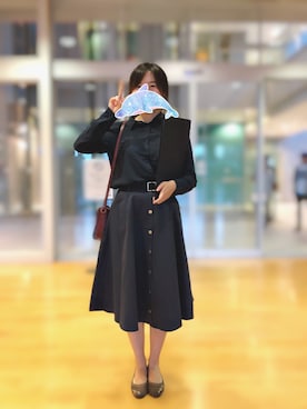 「axes femme（アクシーズファム）のアイテム（バレエシューズ）」を使った、言心さん（レディース・165cm）の秋コーディネート