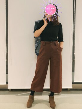 「axes femme（アクシーズファム）のアイテム（チノパンツ）」を使った、言心さん（レディース・165cm）の秋コーディネート