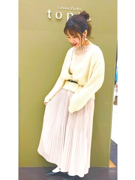 Yamamoto Sakiさんの「プリーツロングスカート ●」を使ったコーディネート