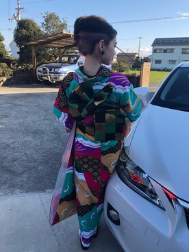 「振袖MODE（フリソデモード）のアイテム」を使った、nさん（レディース・155cm）の冬コーディネート