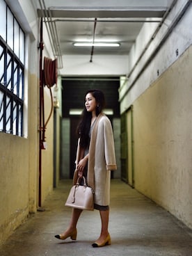 「S MAXMARA（エスマックスマーラ）のアイテム（ジャケット/アウター）」を使った、Tiffany Lamさん（レディース・154cm）の冬コーディネート