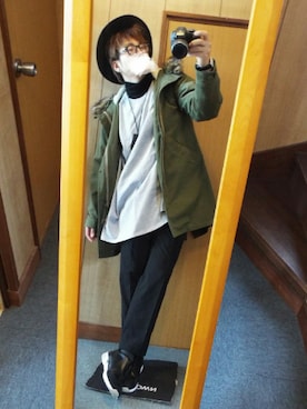 「ダニエルウェリントン」｜「アイテム（モッズコート）」を使った、hiroakiさん（メンズ・174cm）の冬コーディネート