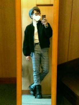 「Dr. Martens（ドクターマーチン）のアイテム（レインシューズ）」を使った、hiroakiさん（メンズ・174cm）の秋コーディネート