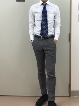 「アイテム（フォーマルスーツ/小物）」を使った、RTさん（メンズ・177cm）の冬コーディネート