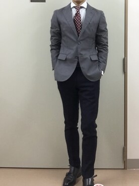 「アイテム（フォーマルスーツ/小物）」を使った、RTさん（メンズ・177cm）の冬コーディネート