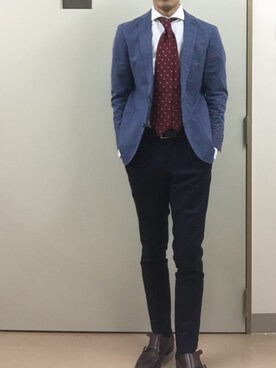 「アイテム（フォーマルスーツ/小物）」を使った、RTさん（メンズ・177cm）の冬コーディネート