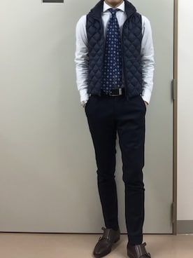 「アイテム（フォーマルスーツ/小物）」を使った、RTさん（メンズ・177cm）の冬コーディネート