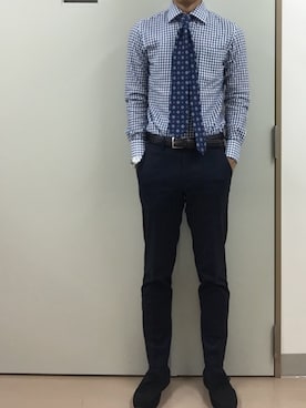「アイテム（フォーマルスーツ/小物）」を使った、RTさん（メンズ・177cm）の秋コーディネート