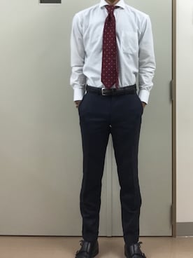 「アイテム（フォーマルスーツ/小物）」を使った、RTさん（メンズ・177cm）の秋コーディネート
