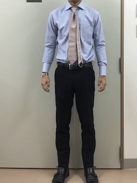 「アイテム（フォーマルスーツ/小物）」を使った、RTさん（メンズ・177cm）の秋コーディネート