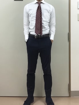 「アイテム（フォーマルスーツ/小物）」を使った、RTさん（メンズ・177cm）の秋コーディネート