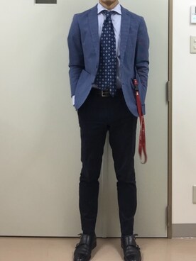 「アイテム（フォーマルスーツ/小物）」を使った、RTさん（メンズ・177cm）の秋コーディネート