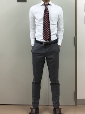 「アイテム（フォーマルスーツ/小物）」を使った、RTさん（メンズ・177cm）の秋コーディネート