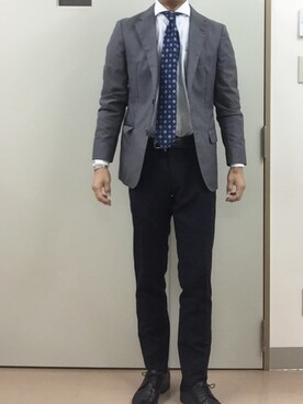 「アイテム（フォーマルスーツ/小物）」を使った、RTさん（メンズ・177cm）の秋コーディネート