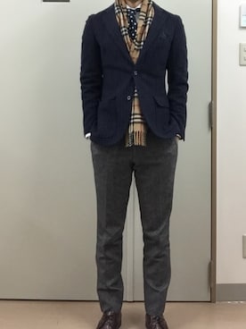 「アイテム（フォーマルスーツ/小物）」を使った、RTさん（メンズ・177cm）の冬コーディネート