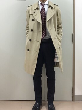 「アイテム（フォーマルスーツ/小物）」を使った、RTさん（メンズ・177cm）の冬コーディネート