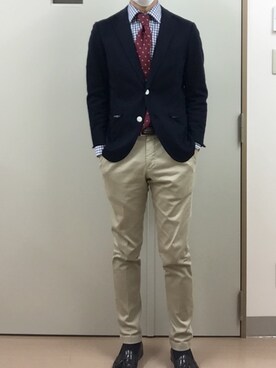 「アイテム（フォーマルスーツ/小物）」を使った、RTさん（メンズ・177cm）の冬コーディネート