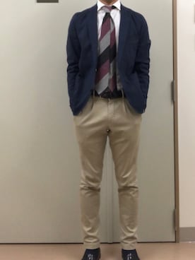 「アイテム（フォーマルスーツ/小物）」を使った、RTさん（メンズ・177cm）の冬コーディネート