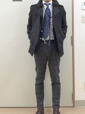 「アイテム（フォーマルスーツ/小物）」を使った、RTさん（メンズ・177cm）の秋コーディネート