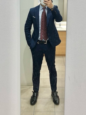 「ZARA（ザラ）のアイテム（スーツセット）」を使った、RTさん（メンズ・177cm）の冬コーディネート