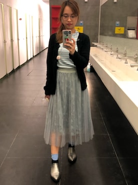 「アイテム（ブーティ、シルバー系）」を使った、Aijimaly Tangさん（レディース・156cm）の夏コーディネート