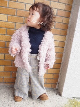 「おんなのこコーデ」｜「アイテム（モカシン/デッキシューズ）」を使った、m a  .さん（キッズ・80cm）の秋コーディネート