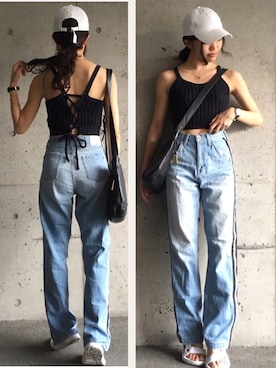 「白キャップ」｜「アイテム（アナログ腕時計）」を使った、ずんさん（レディース・161cm）の夏コーディネート