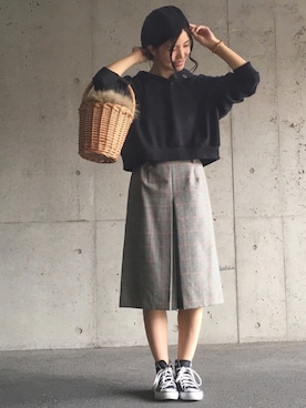 「丈短トップス」｜ずんさん（レディース・161cm）の秋コーディネート