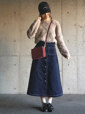 「furryrate」｜「アイテム（その他シューズ）」を使った、ずんさん（レディース・161cm）の冬コーディネート
