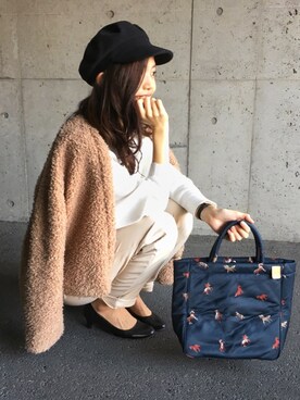 「SENSE OF PLACE by URBAN RESEAR」｜「アイテム（ブルゾン）」を使った、ずんさん（レディース・161cm）の冬コーディネート