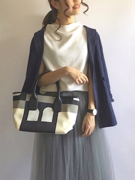 「シック」｜「アイテム（その他アウター）」を使った、ずんさん（レディース・161cm）の春コーディネート