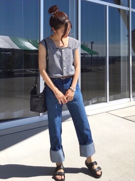 「Daniel Wellington（ダニエルウェリントン）の販売終了 クラシックペティット ボンダイ 32mm（アナログ腕時計）」を使った、ずんさん（レディース・161cm）の夏コーディネート