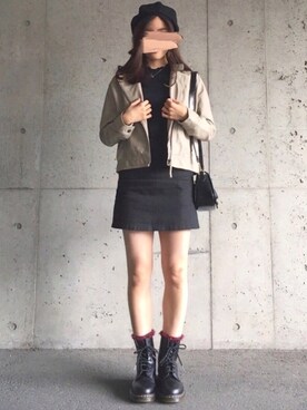 「オシャレパッソ」｜「アイテム（ライダースジャケット）」を使った、ずんさん（レディース・161cm）の秋コーディネート