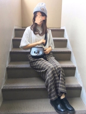 「Two Faces（トゥーフェイシーズ）のアイテム（パンツ）」を使った、ずんさん（レディース・161cm）の秋コーディネート
