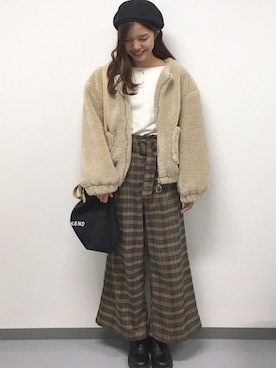 「Two Faces（トゥーフェイシーズ）のアイテム（パンツ）」を使った、ずんさん（レディース・161cm）の秋コーディネート