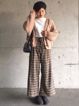 「Two Faces（トゥーフェイシーズ）のアイテム（パンツ）」を使った、ずんさん（レディース・161cm）の秋コーディネート