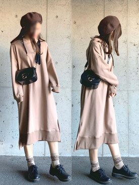 「Happy John（ハッピージョン）のアイテム（ワンピース/ドレス）」を使った、ずんさん（レディース・161cm）の冬コーディネート