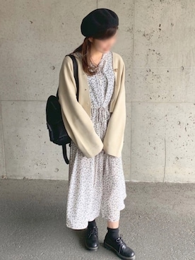 「ピスタチオ」｜「アイテム（ハンチング/ベレー帽）」を使った、ずんさん（レディース・161cm）の春コーディネート