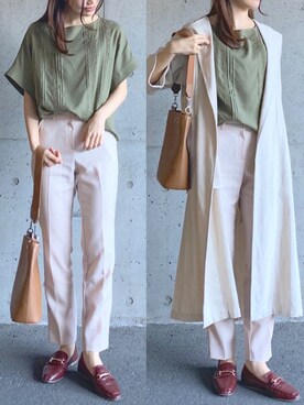 「AZUL ENCANTO（アズールエンカント）のアイテム（シャツ/ブラウス）」を使った、ずんさん（レディース・161cm）の春コーディネート