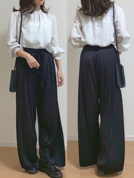 「AZUL ENCANTO（アズールエンカント）のアイテム（シャツ/ブラウス）」を使った、ずんさん（レディース・161cm）の秋コーディネート